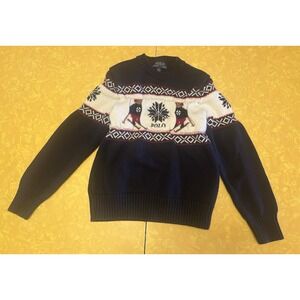 Polo Ralph Lauren Kids Sweater Special Edition Ski Bears Size 10-12 M